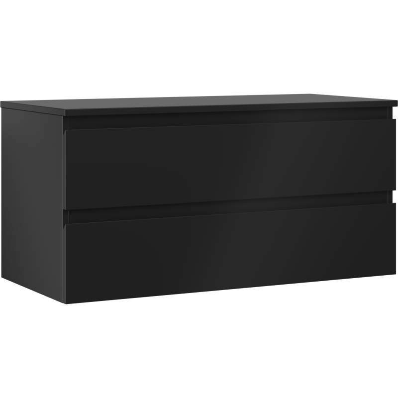 Mexen Orio koupelnová skříňka pod umyvadlo 100 cm s deskou, 2 zásuvky, černá mat - 91A10-10047-2-BFFC71