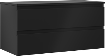 Mexen Orio koupelnová skříňka pod umyvadlo 100 cm s deskou, 2 zásuvky, černá mat - 91A10-10047-2-BFFC71