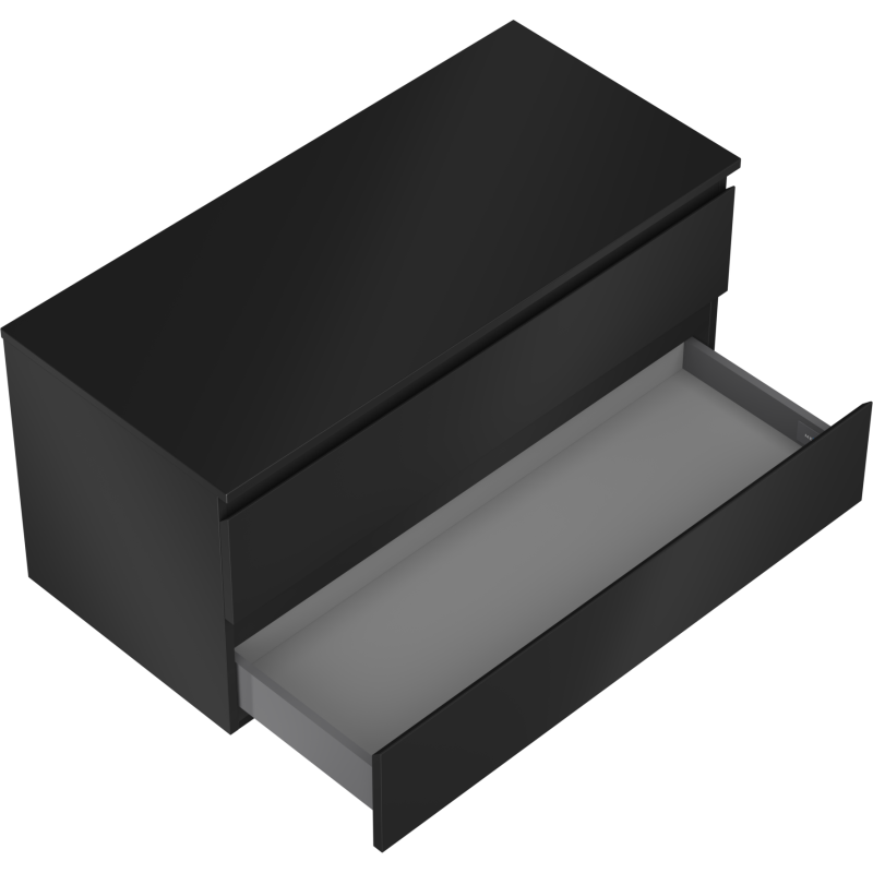 Mexen Orio koupelnová skříňka pod umyvadlo 100 cm s deskou, 2 zásuvky, černá mat - 91A10-10047-2-BFFC71