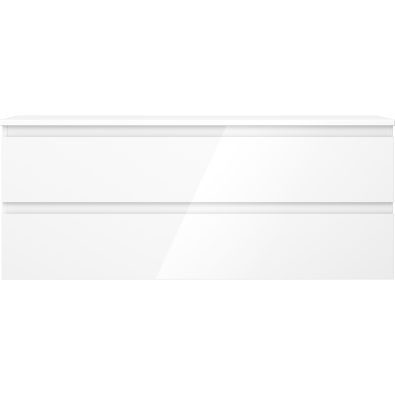 Mexen Orio koupelnová skříňka pod umyvadlo 120 cm s deskou, 2 zásuvky, bílý lesk - 91A10-12047-2-BFFC00