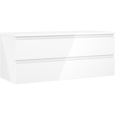 Mexen Orio koupelnová skříňka pod umyvadlo 120 cm s deskou, 2 zásuvky, bílý lesk - 91A10-12047-2-BFFC00