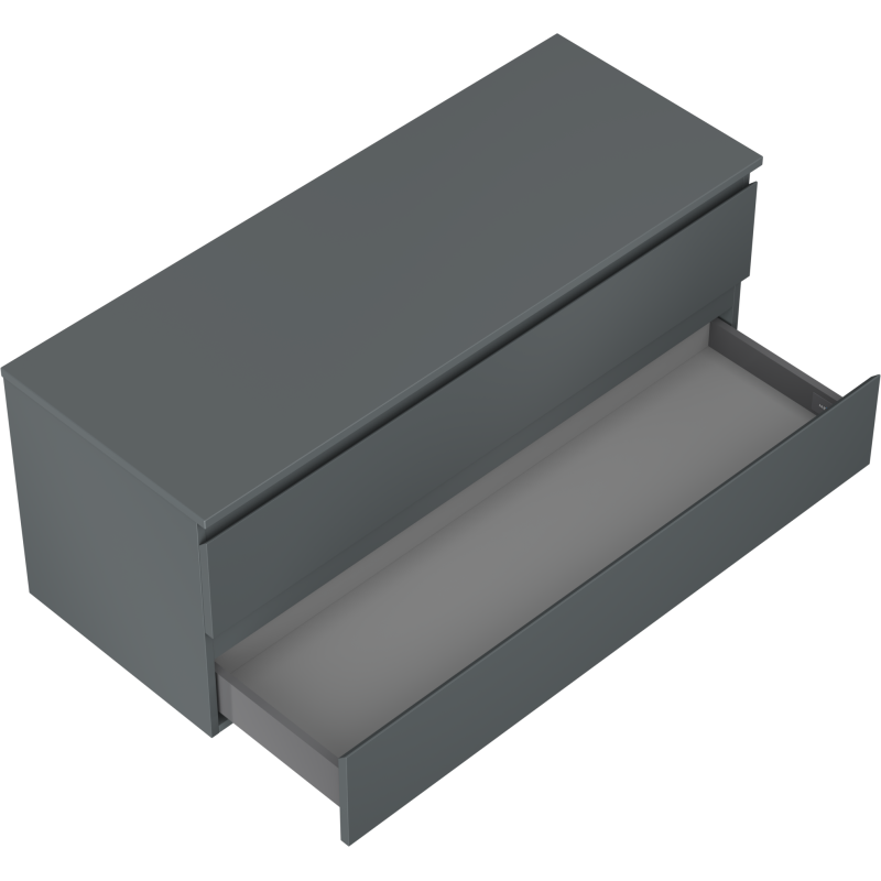 Mexen Orio koupelnová skříňka pod umyvadlo 120 cm s deskou, 2 zásuvky, grafit mat - 91A10-12047-2-BFFC66