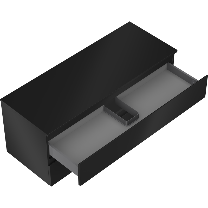 Mexen Orio koupelnová skříňka pod umyvadlo 120 cm s deskou, 2 zásuvky, černý mat - 91A10-12047-2-BFFC71