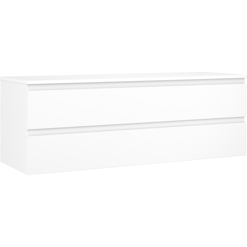 Mexen Orio koupelnová skříňka pod umyvadlo 140 cm s deskou, 2 zásuvky, bílá mat - 91A10-14047-2-BFFC01