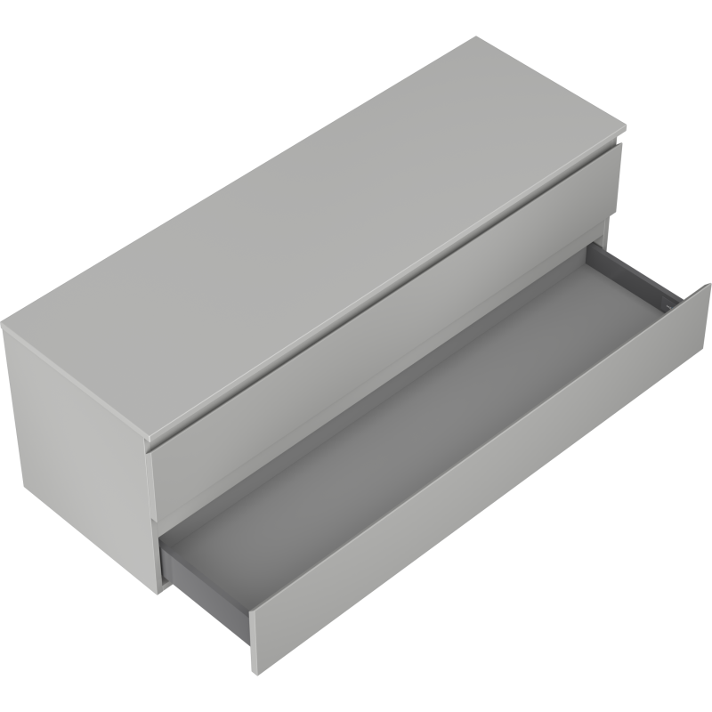 Mexen Orio koupelnová skříňka pod umyvadlo 140 cm s deskou, 2 zásuvky, šedá matná - 91A10-14047-2-BFFC62