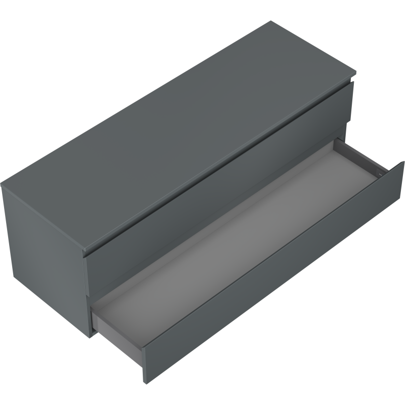 Mexen Orio koupelnová skříňka 140 cm s deskou, 2 zásuvky, grafit mat - 91A10-14047-2-BFFC66