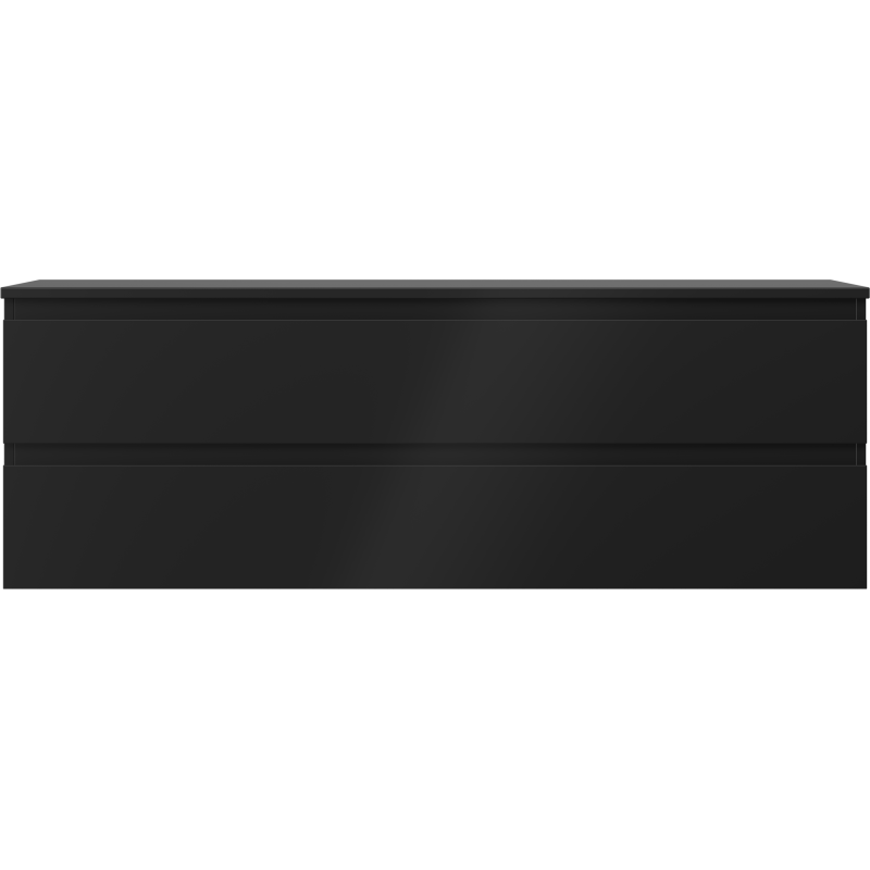 Mexen Orio koupelnová skříňka pod umyvadlo 140 cm s deskou, 2 zásuvky, černá mat - 91A10-14047-2-BFFC71