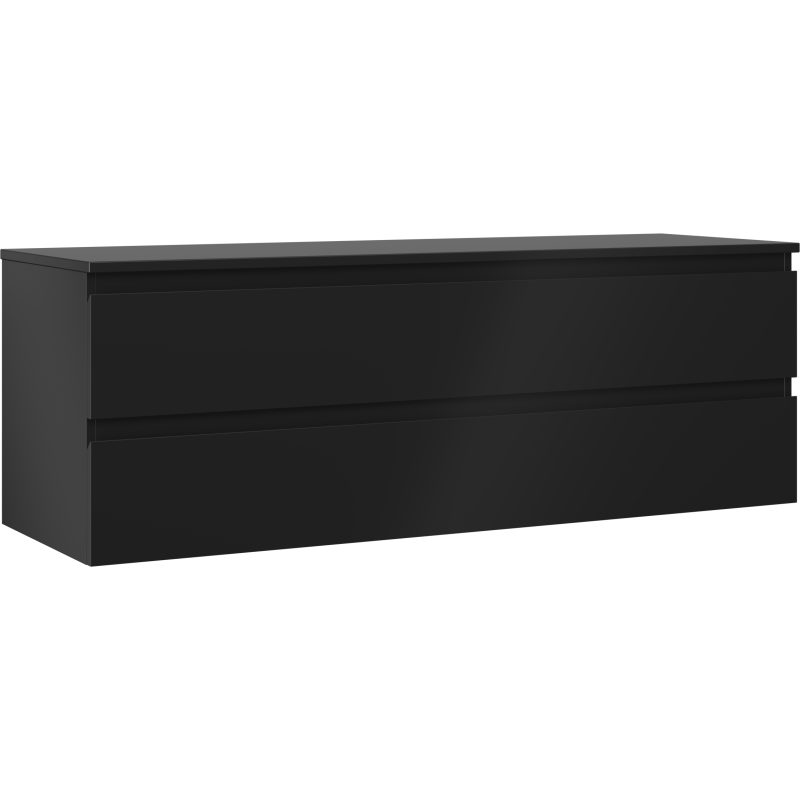 Mexen Orio koupelnová skříňka pod umyvadlo 140 cm s deskou, 2 zásuvky, černá mat - 91A10-14047-2-BFFC71