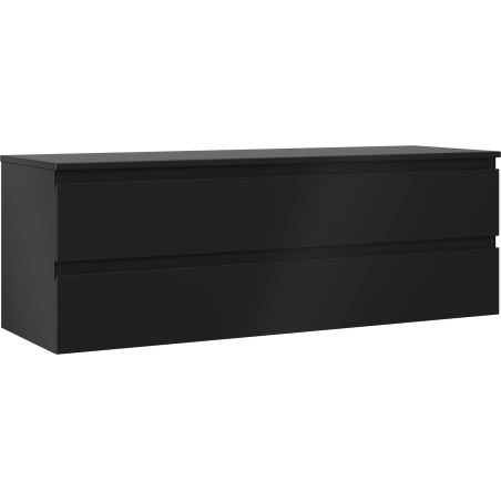 Mexen Orio koupelnová skříňka pod umyvadlo 140 cm s deskou, 2 zásuvky, černá mat - 91A10-14047-2-BFFC71