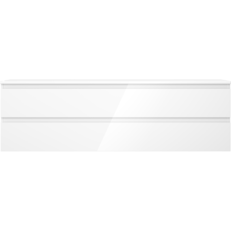 Mexen Orio koupelnová skříňka pod umyvadlo 160 cm s deskou, 2 šuplíky, bílý lesk - 91A10-16047-2-BFFC00