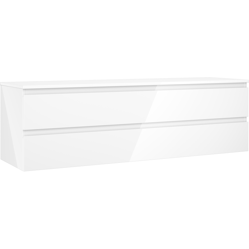 Mexen Orio koupelnová skříňka pod umyvadlo 160 cm s deskou, 2 šuplíky, bílý lesk - 91A10-16047-2-BFFC00