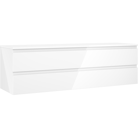 Mexen Orio koupelnová skříňka pod umyvadlo 160 cm s deskou, 2 šuplíky, bílý lesk - 91A10-16047-2-BFFC00