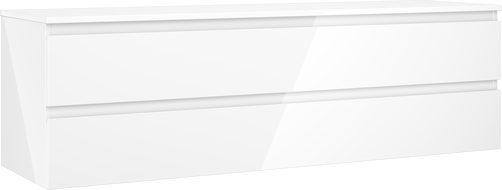 Mexen Orio koupelnová skříňka pod umyvadlo 160 cm s deskou, 2 šuplíky, bílý lesk - 91A10-16047-2-BFFC00