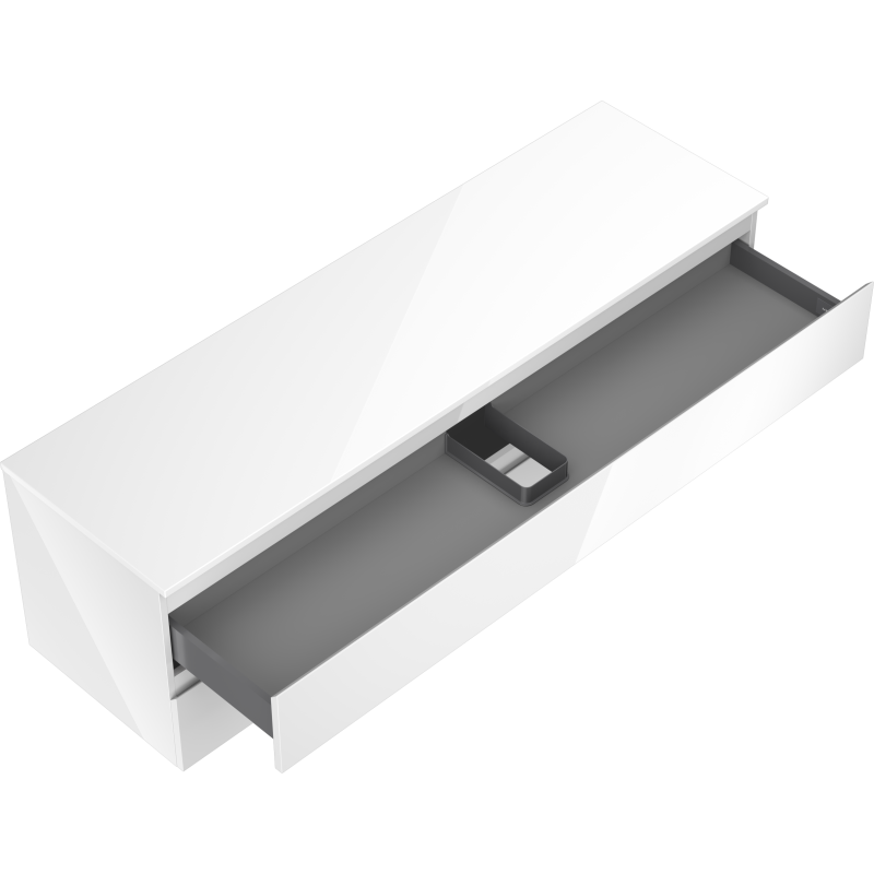 Mexen Orio koupelnová skříňka pod umyvadlo 160 cm s deskou, 2 šuplíky, bílý lesk - 91A10-16047-2-BFFC00