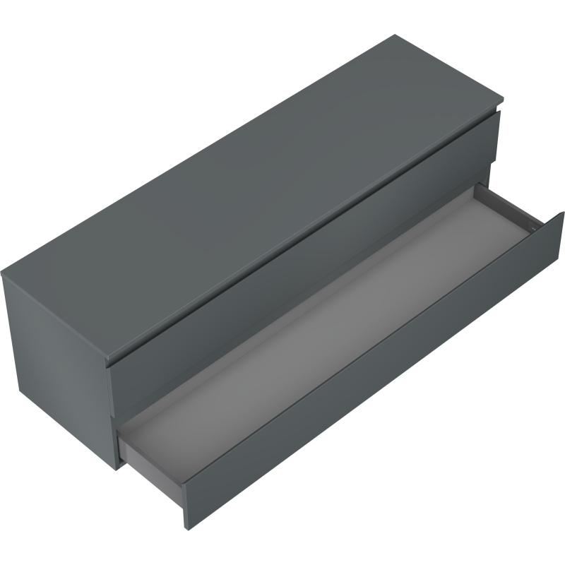 Mexen Orio koupelnová skříňka pod umyvadlo 160 cm s deskou, 2 zásuvky, matný grafit - 91A10-16047-2-BFFC66