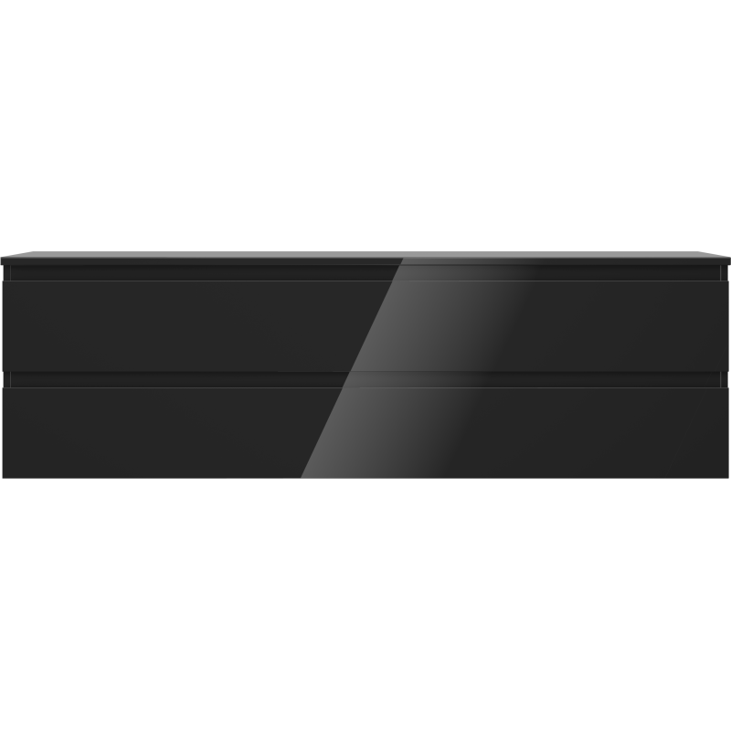 Mexen Orio koupelnová skříňka pod umyvadlo 160 cm s deskou, 2 zásuvky, černý lesk - 91A10-16047-2-BFFC70