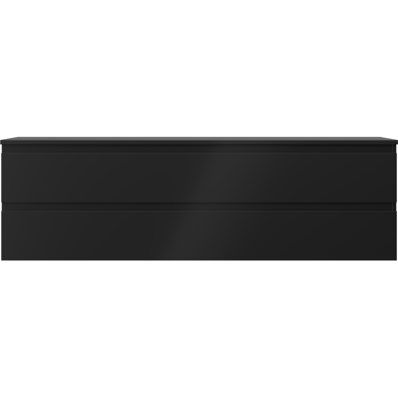 Mexen Orio koupelnová skříňka pod umyvadlo 160 cm s deskou, 2 zásuvky, černá mat - 91A10-16047-2-BFFC71