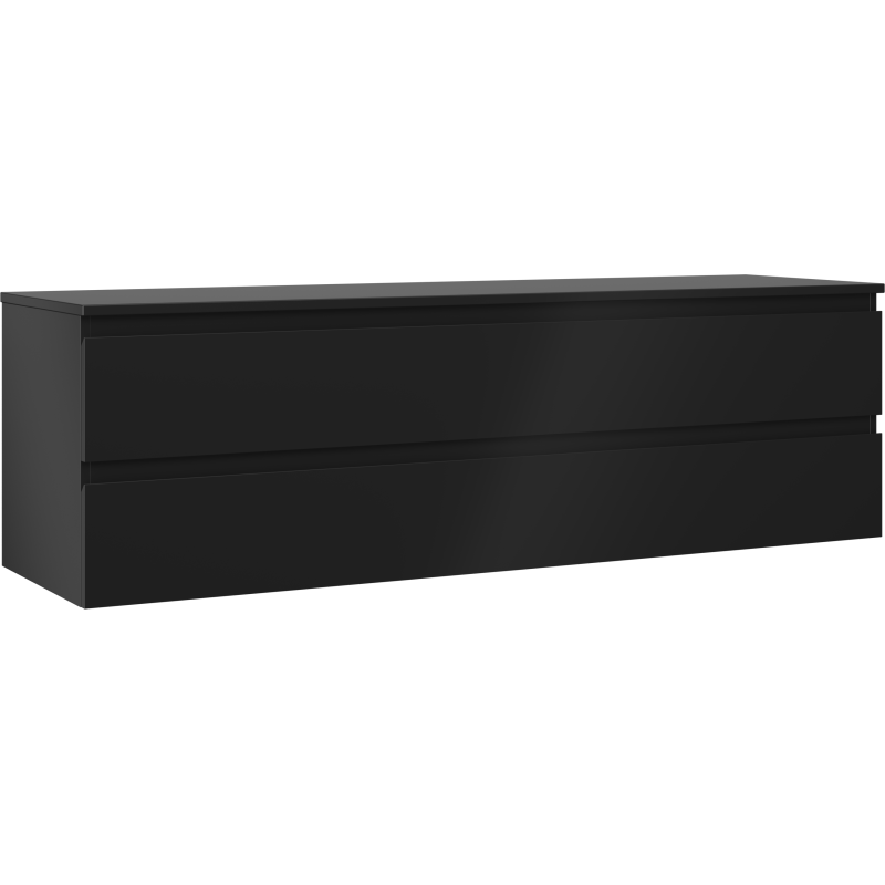 Mexen Orio koupelnová skříňka pod umyvadlo 160 cm s deskou, 2 zásuvky, černá mat - 91A10-16047-2-BFFC71