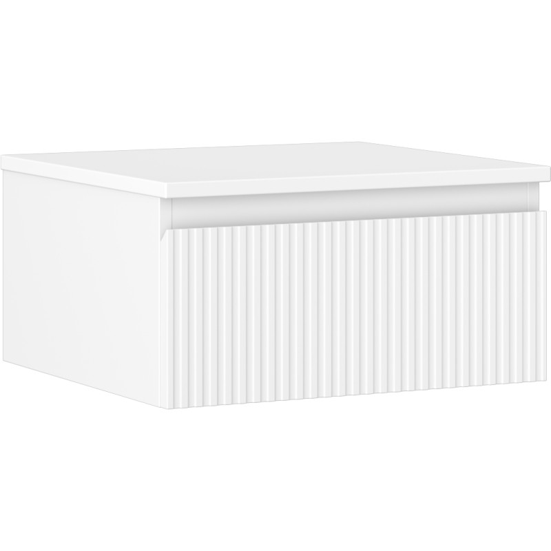 Mexen Rivel koupelnová skříňka pod umyvadlo 50 cm s deskou, 1 zásuvka, drážkovaná, bílá matná - 91A20-05023-1-BFC01