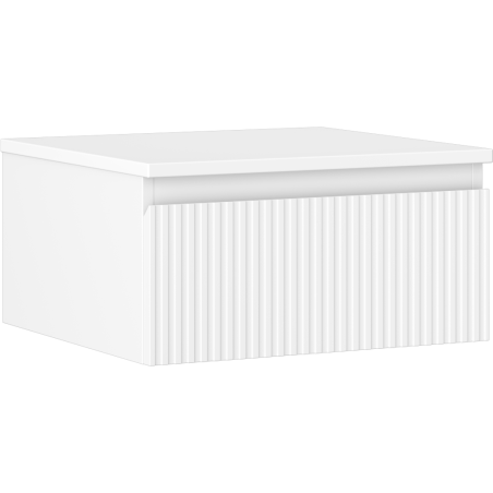 Mexen Rivel koupelnová skříňka pod umyvadlo 50 cm s deskou, 1 zásuvka, drážkovaná, bílá matná - 91A20-05023-1-BFC01