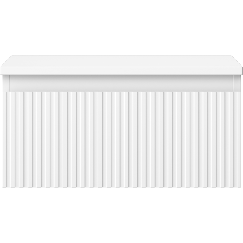 Mexen Rivel koupelnová skříňka pod umyvadlo 50 cm s deskou, 1 zásuvka, drážkovaná, bílá mat - 91A20-05023-1-BFC01