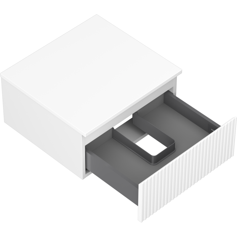 Mexen Rivel koupelnová skříňka pod umyvadlo 50 cm s deskou, 1 zásuvka, drážkovaná, bílá mat - 91A20-05023-1-BFC01