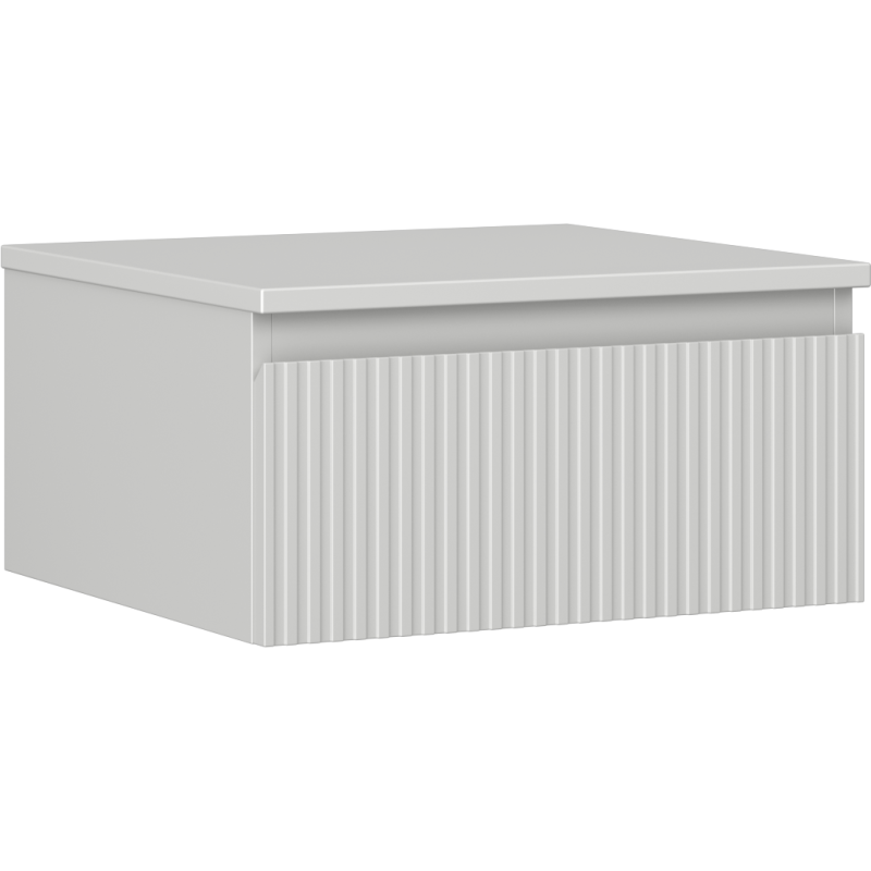 Mexen Rivel koupelnová skříňka pod umyvadlo 50 cm s deskou, 1 zásuvka, drážkovaná, šedý mat - 91A20-05023-1-BFC62