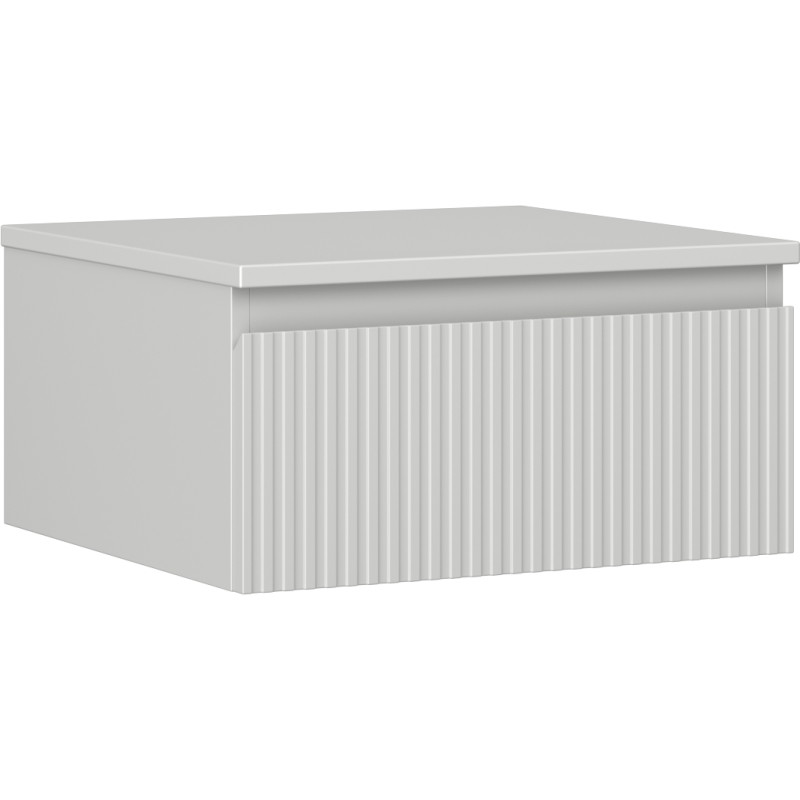 Mexen Rivel koupelnová skříňka pod umyvadlo 50 cm s deskou, 1 zásuvka, rýhovaná, šedá mat - 91A20-05023-1-BFC62