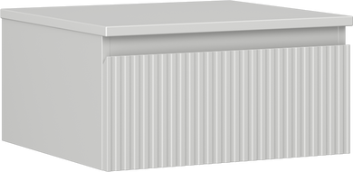 Mexen Rivel koupelnová skříňka pod umyvadlo 50 cm s deskou, 1 zásuvka, drážkovaná, šedý mat - 91A20-05023-1-BFC62