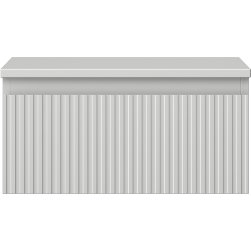 Mexen Rivel koupelnová skříňka pod umyvadlo 50 cm s deskou, 1 zásuvka, drážkovaná, šedý mat - 91A20-05023-1-BFC62