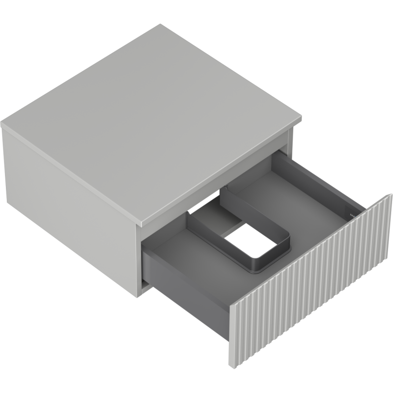 Mexen Rivel koupelnová skříňka pod umyvadlo 50 cm s deskou, 1 zásuvka, drážkovaná, šedý mat - 91A20-05023-1-BFC62