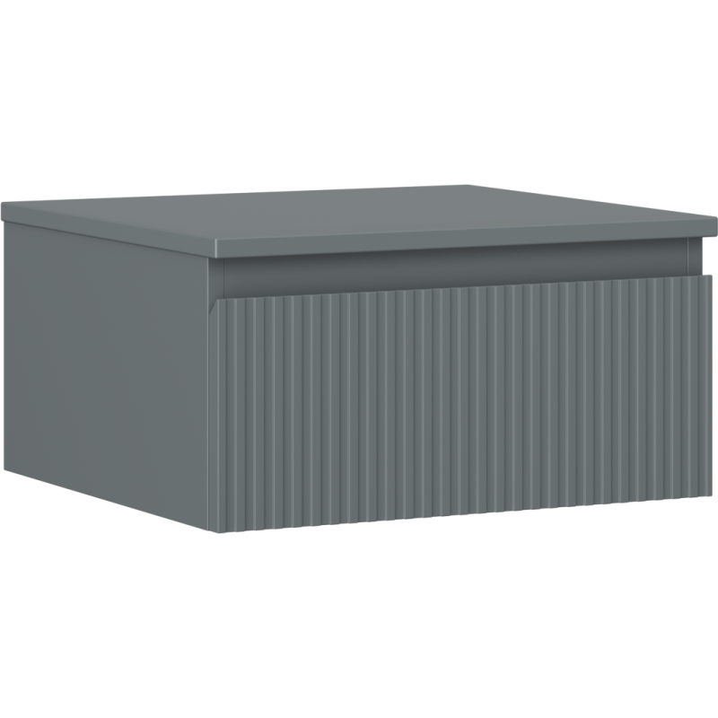 Mexen Rivel koupelnová skříňka pod umyvadlo 50 cm s deskou, 1 zásuvka, drážkovaná, grafit mat - 91A20-05023-1-BFC66