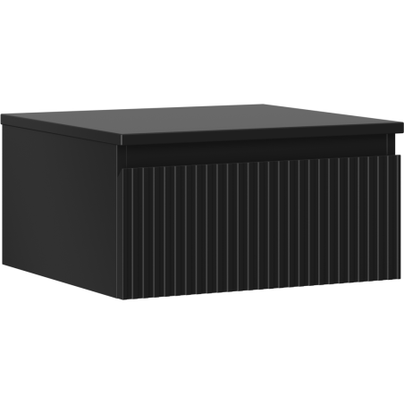 Mexen Rivel koupelnová skříňka pod umyvadlo 50 cm s deskou, 1 zásuvka, drážkovaná, černý mat - 91A20-05023-1-BFC71