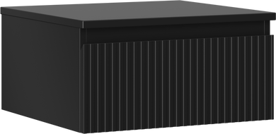 Mexen Rivel koupelnová skříňka pod umyvadlo 50 cm s deskou, 1 zásuvka, drážkovaná, černý mat - 91A20-05023-1-BFC71