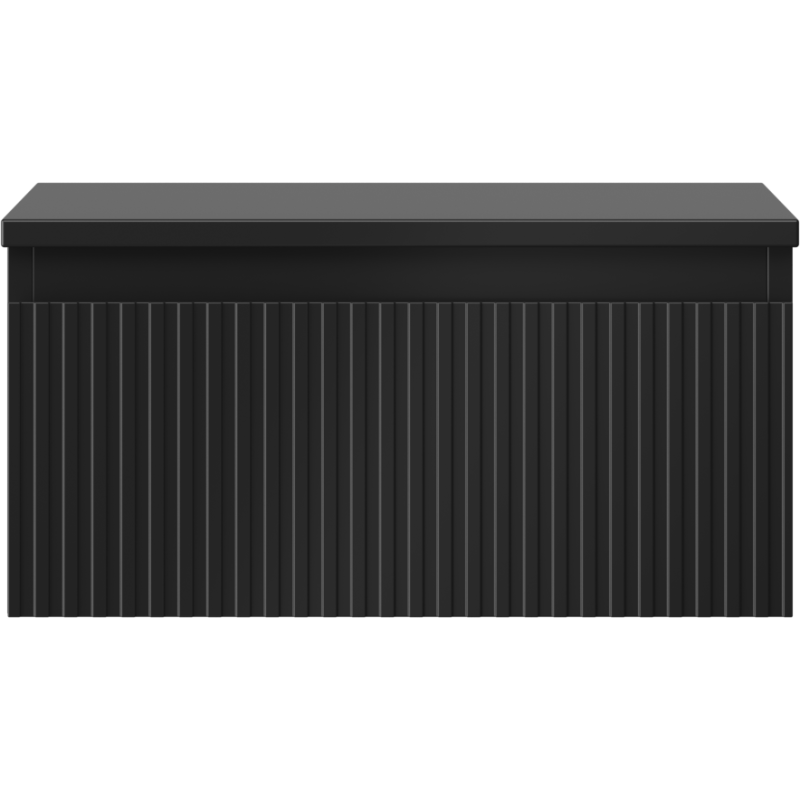 Mexen Rivel koupelnová skříňka pod umyvadlo 50 cm s deskou, 1 zásuvka, drážkovaná, černý mat - 91A20-05023-1-BFC71