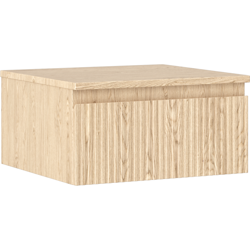 Mexen Rivel koupelnová skříňka pro umyvadlo 50 cm s deskou, 1 zásuvka, drážkovaná, dub - 91A20-05023-1-BFC81