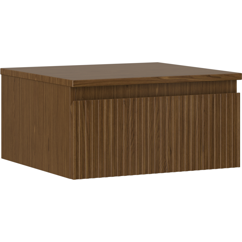 Mexen Rivel koupelnová skříňka pod umyvadlo 50 cm s deskou, 1 zásuvka, drážkovaná, ořech - 91A20-05023-1-BFC86