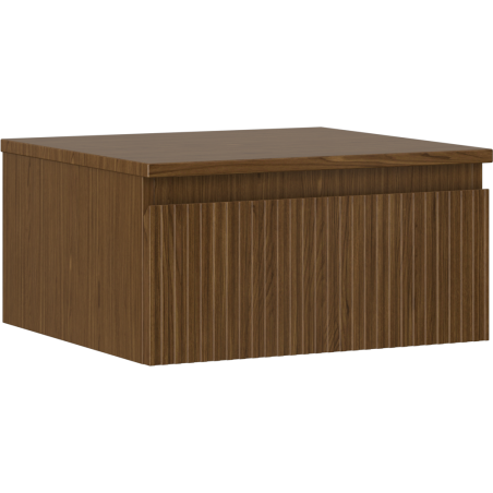 Mexen Rivel koupelnová skříňka pod umyvadlo 50 cm s deskou, 1 zásuvka, drážkovaná, ořech - 91A20-05023-1-BFC86