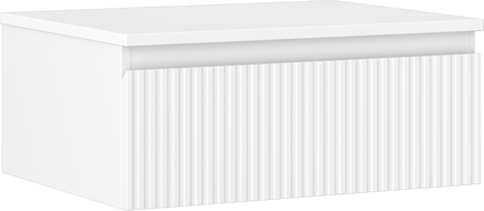 Mexen Rivel koupelnová skříňka pod umyvadlo 60 cm s deskou, 1 zásuvka, drážkovaná, bílá mat - 91A20-06023-1-BFC01