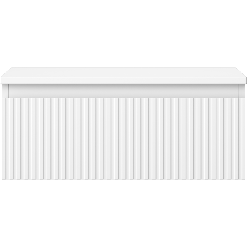 Mexen Rivel koupelnová skříňka pod umyvadlo 60 cm s deskou, 1 zásuvka, drážkovaná, bílá mat - 91A20-06023-1-BFC01