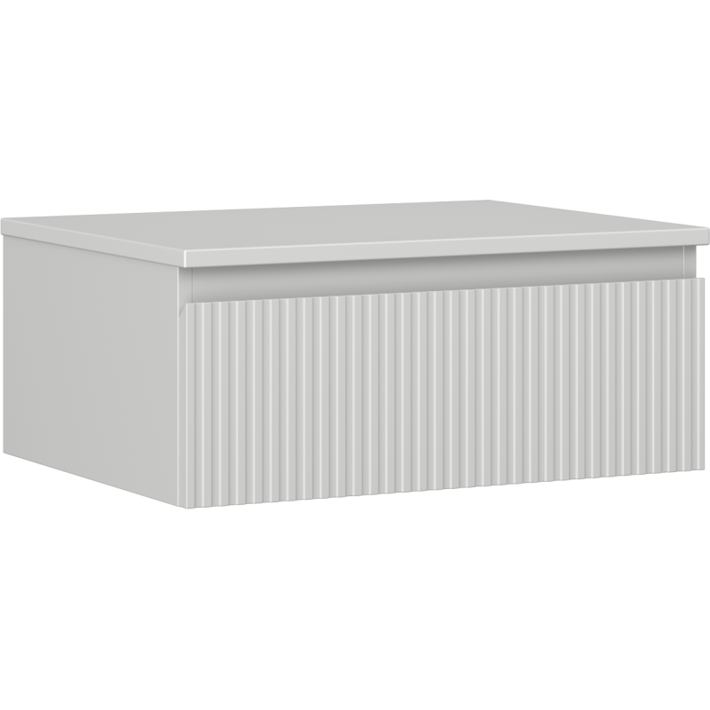 Mexen Rivel koupelnová skříňka pod umyvadlo 60 cm s deskou, 1 zásuvka, drážkovaná, šedá mat - 91A20-06023-1-BFC62