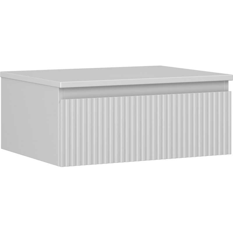 Mexen Rivel koupelnová skříňka pod umyvadlo 60 cm s deskou, 1 zásuvka, rýhovaná, šedá mat - 91A20-06023-1-BFC62