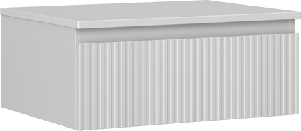 Mexen Rivel koupelnová skříňka pod umyvadlo 60 cm s deskou, 1 zásuvka, rýhovaná, šedá mat - 91A20-06023-1-BFC62