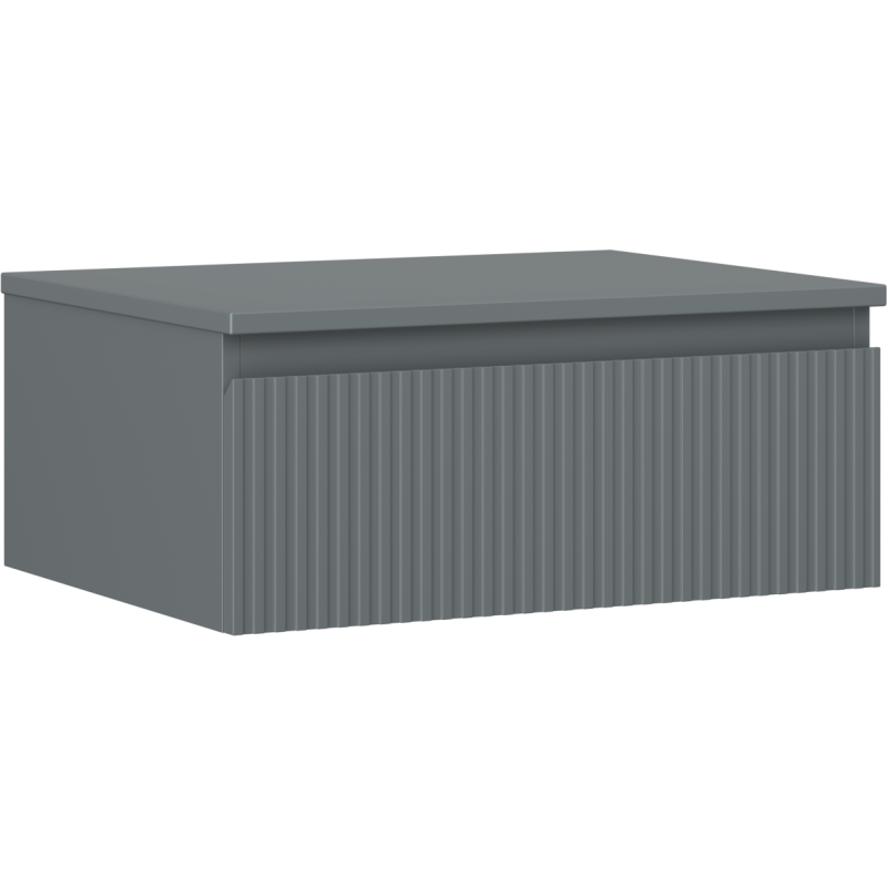 Mexen Rivel koupelnová skříňka pod umyvadlo 60 cm s deskou, 1 zásuvka, drážkovaná, grafit mat - 91A20-06023-1-BFC66