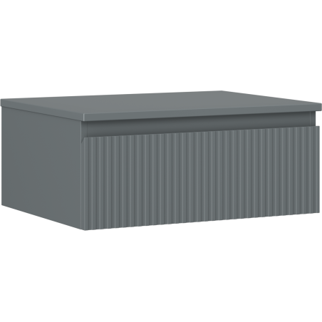 Mexen Rivel koupelnová skříňka pod umyvadlo 60 cm s deskou, 1 zásuvka, drážkovaná, grafit mat - 91A20-06023-1-BFC66