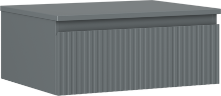 Mexen Rivel koupelnová skříňka pod umyvadlo 60 cm s deskou, 1 zásuvka, drážkovaná, grafit mat - 91A20-06023-1-BFC66