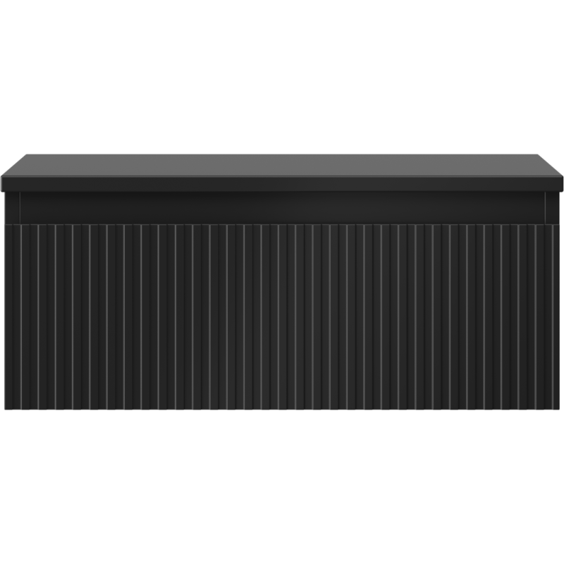 Mexen Rivel koupelnová skříňka pod umyvadlo 60 cm s deskou, 1 zásuvka, drážkovaná, černý mat - 91A20-06023-1-BFC71