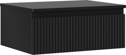 Mexen Rivel koupelnová skříňka pod umyvadlo 60 cm s deskou, 1 zásuvka, drážkovaná, černý mat - 91A20-06023-1-BFC71