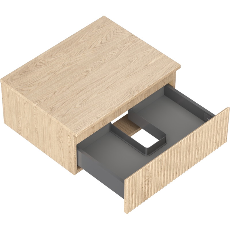 Mexen Rivel koupelnová skříňka pod umyvadlo 60 cm s deskou, 1 zásuvka, ryhovaná, dub - 91A20-06023-1-BFC81