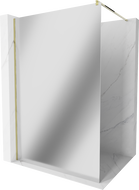 Mexen Kioto sprchová stěna Walk-in 100 x 200 cm, zrcadlová 8 mm, zlatá - 800-100-101-50-50